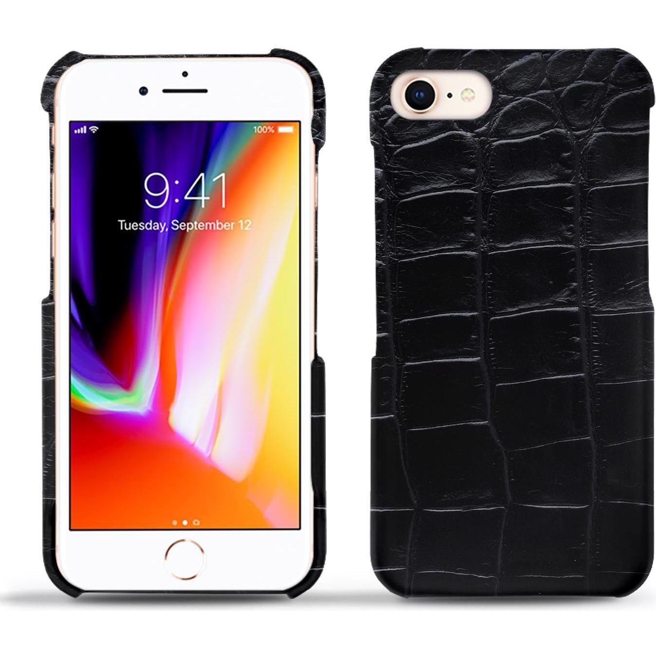 Thumbnail - Noreve Lederschutzhülle (Apple iPhone 8), Smartphone Hülle, Schwarz