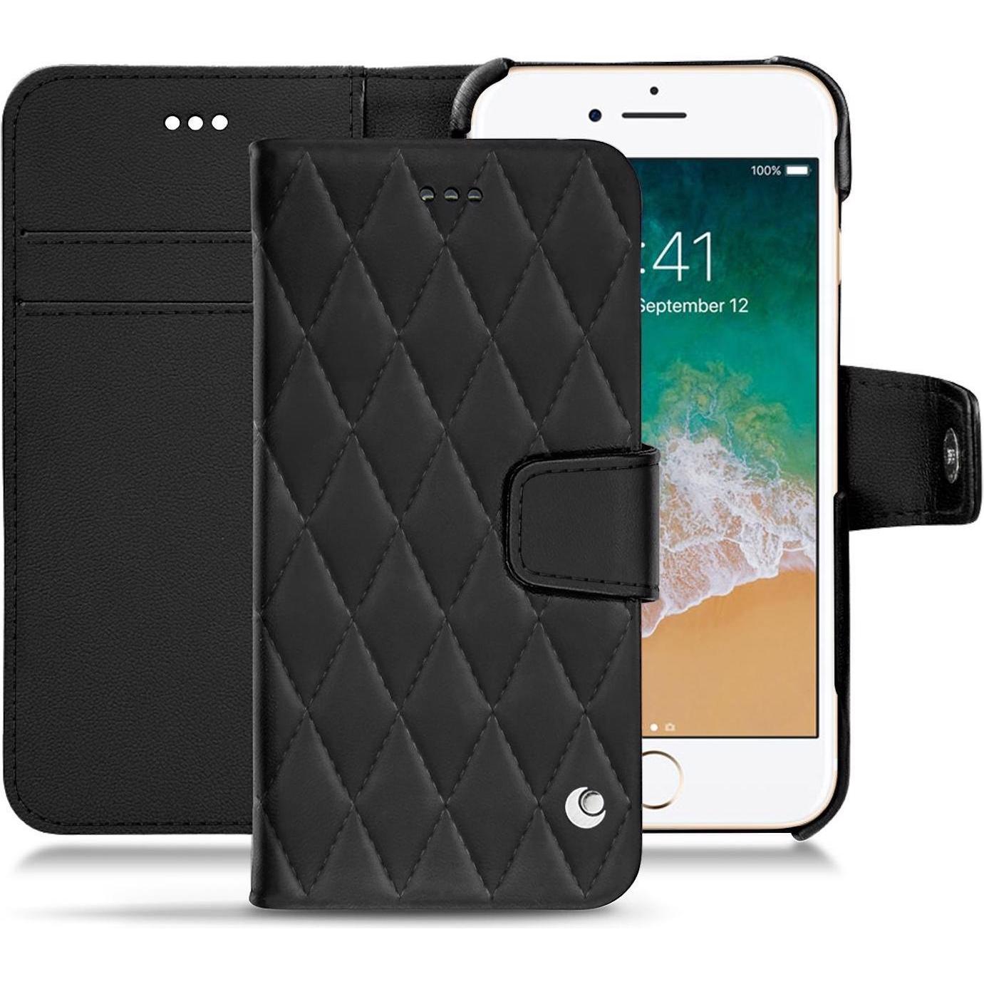 Noreve Lederschutzhülle Wallet (Apple iPhone 7), Smartphone Hülle, Schwarz