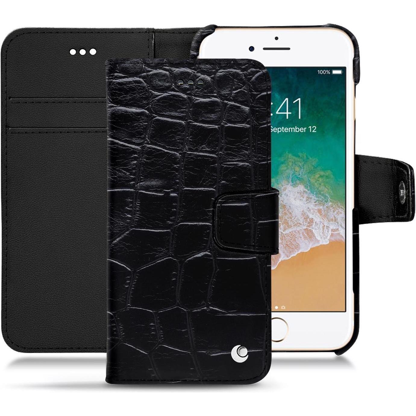 Noreve Lederschutzhülle Wallet (Apple iPhone 7), Smartphone Hülle, Schwarz