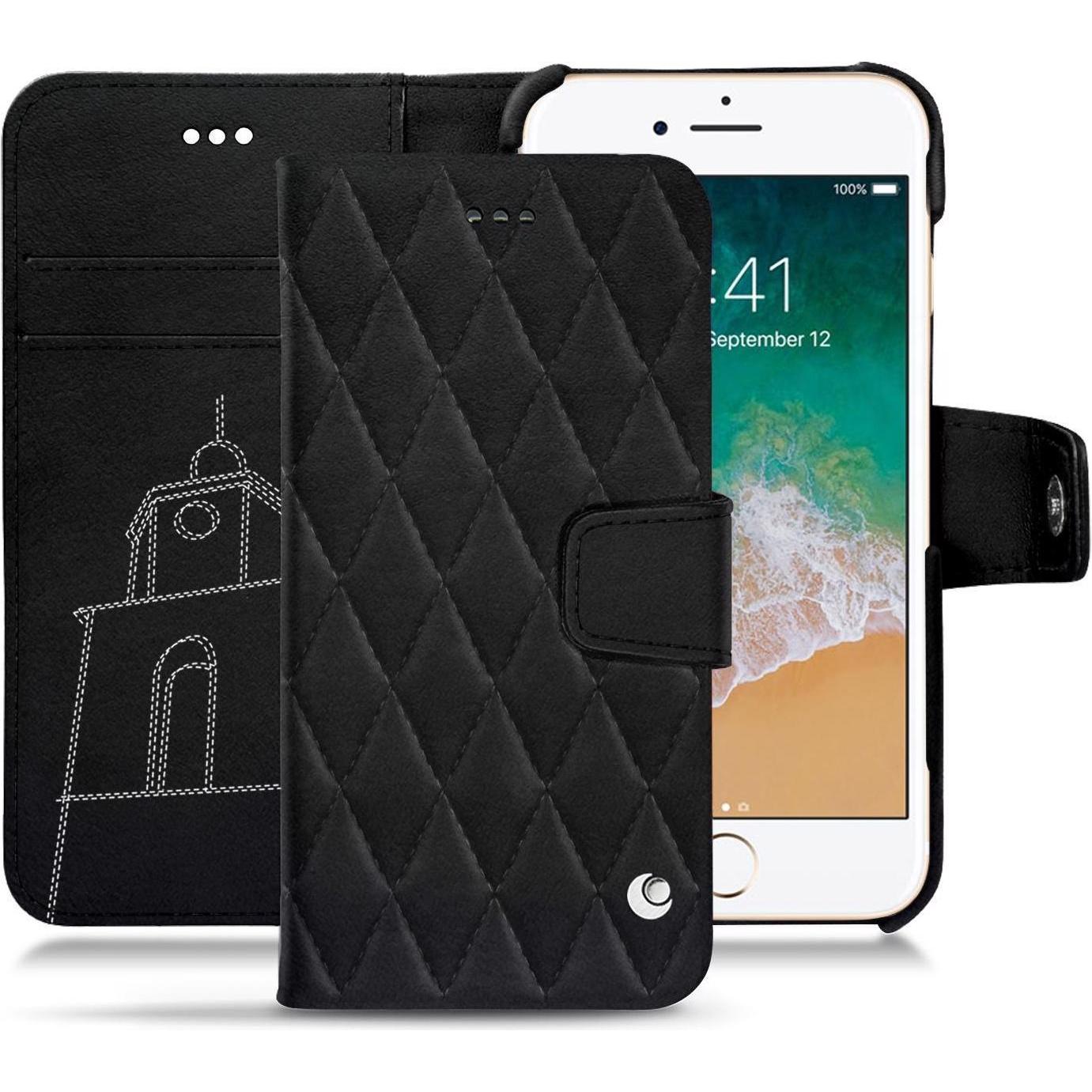 Noreve Lederschutzhülle Wallet (Apple iPhone 7), Smartphone Hülle, Schwarz