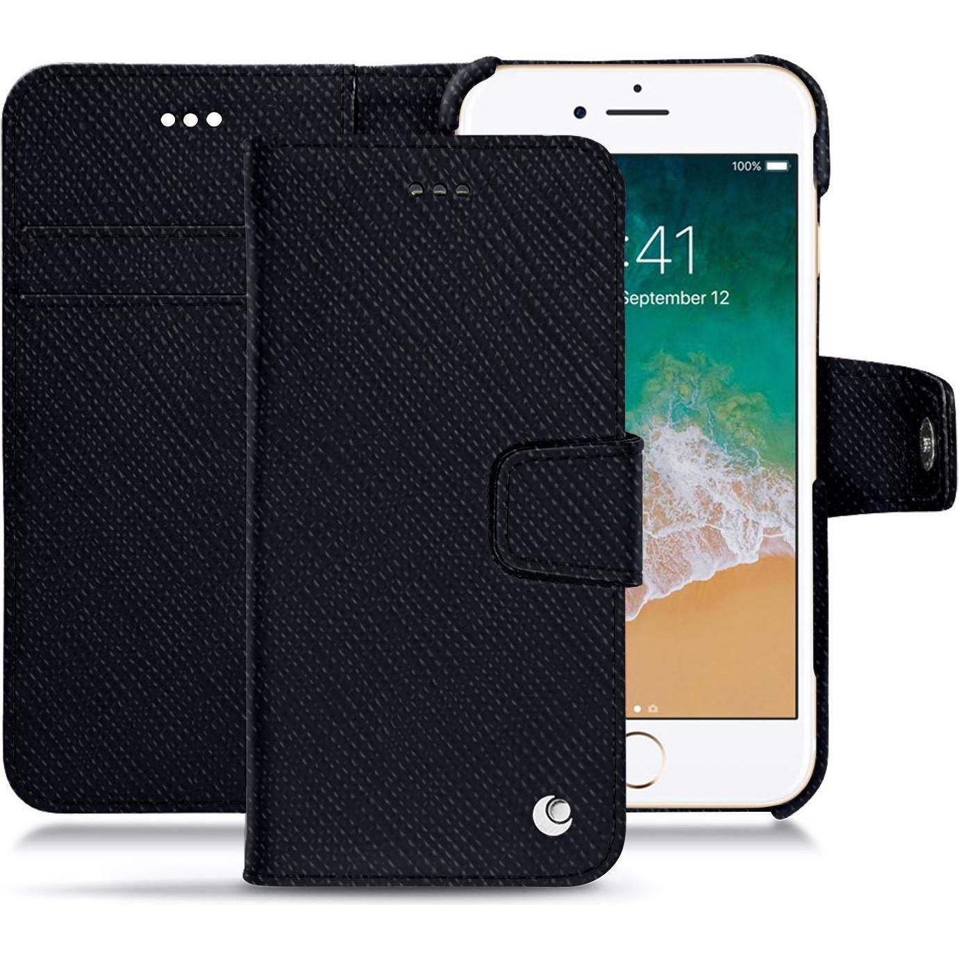 Noreve Lederschutzhülle Wallet (Apple iPhone 7), Smartphone Hülle, Schwarz