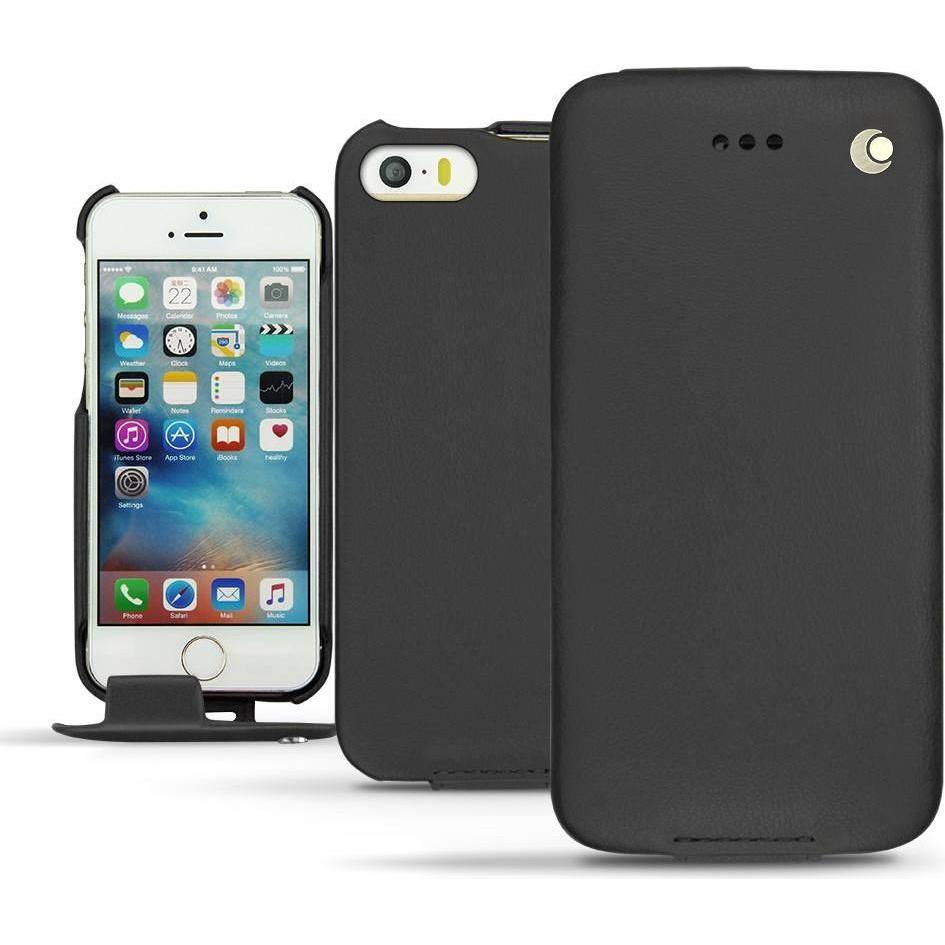 Noreve Lederschutzhülle vertikal (Apple iPhone SE), Smartphone Hülle, Schwarz