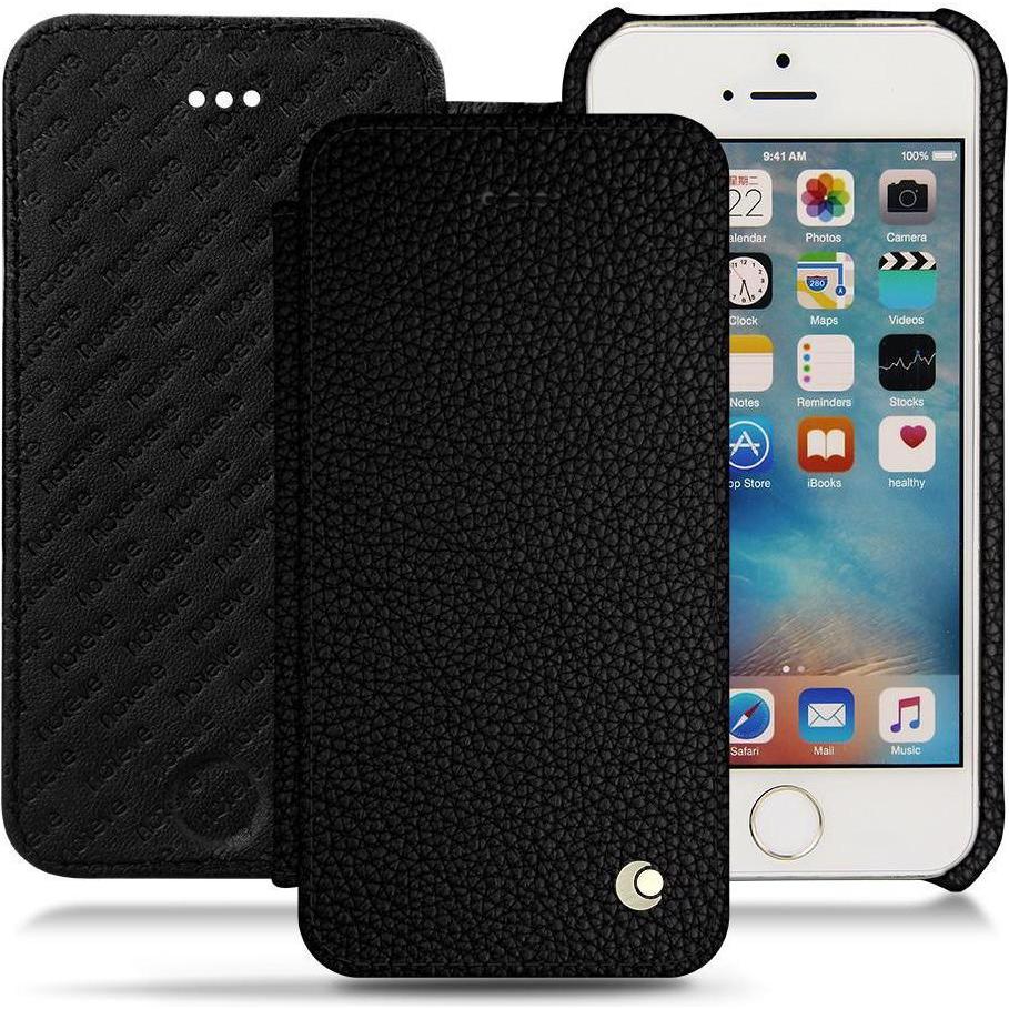 Noreve Lederschutzhülle horizontal (Apple iPhone SE), Smartphone Hülle, Schwarz
