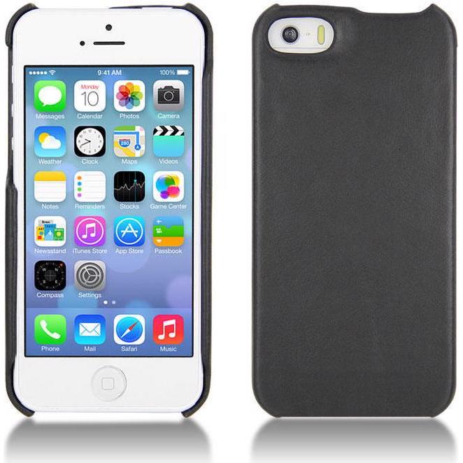 Noreve Lederschutzhülle (Apple iPhone 5s), Smartphone Hülle, Schwarz