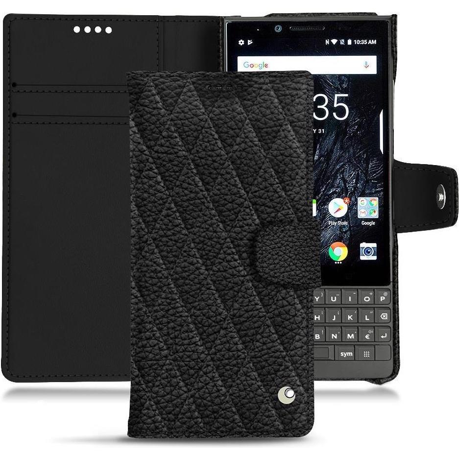 Noreve Lederschutzhülle Wallet (Blackberry KEY2), Smartphone Hülle, Schwarz