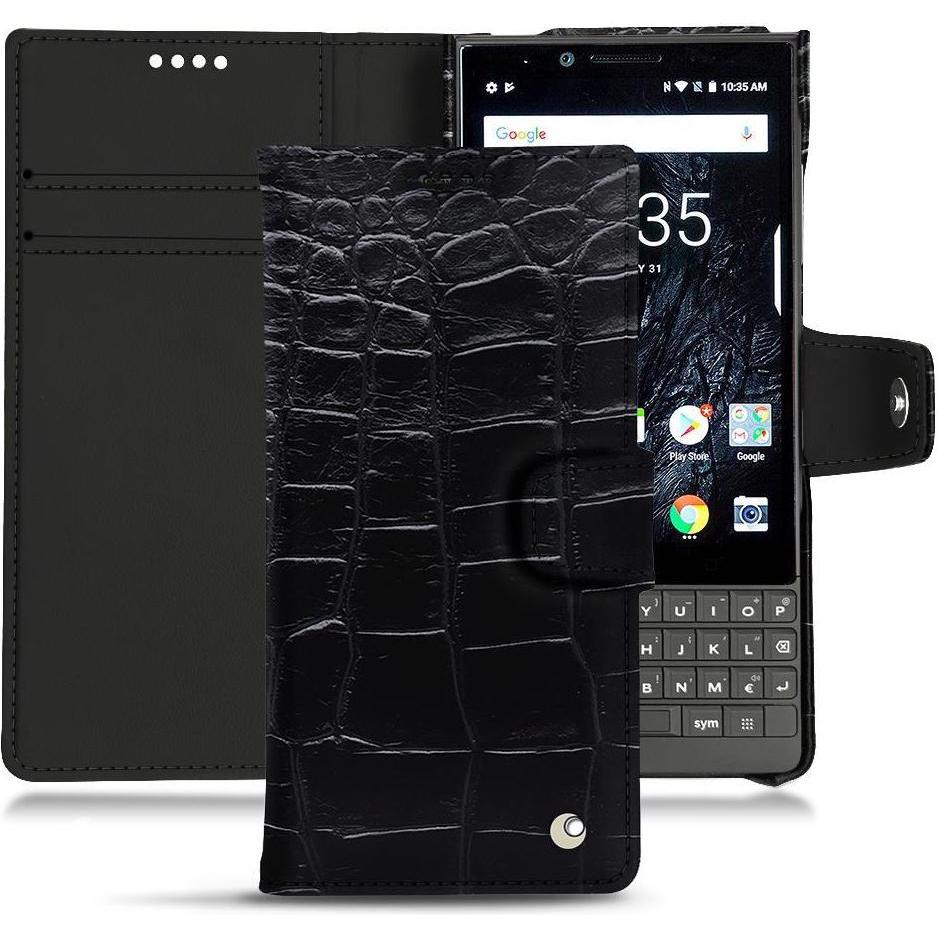 Noreve Lederschutzhülle Wallet (Blackberry KEY2), Smartphone Hülle, Schwarz
