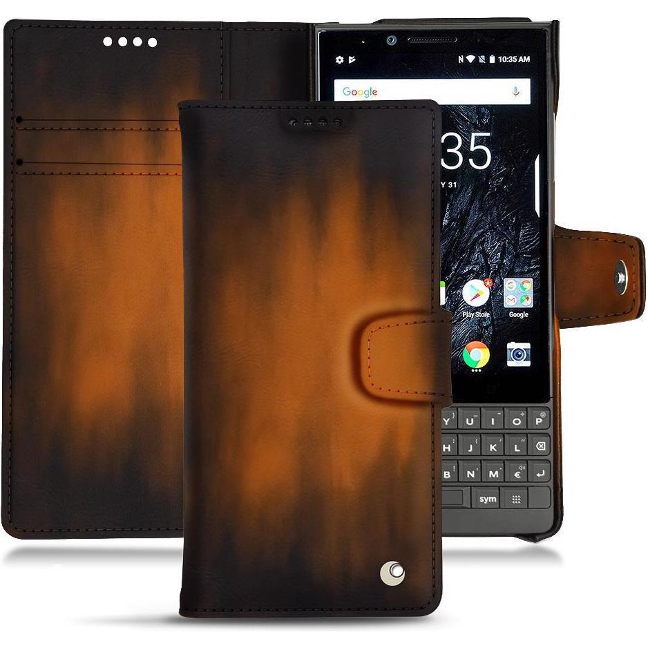 Thumbnail - Noreve Lederschutzhülle Wallet (Blackberry KEY2), Smartphone Hülle, Braun
