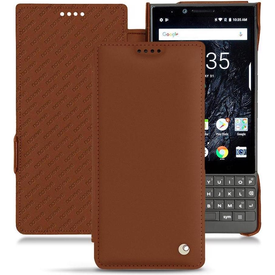 Noreve Lederschutzhülle horizontal (Blackberry KEY2), Smartphone Hülle, Braun