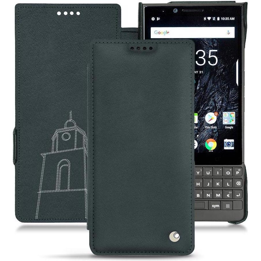 Noreve Lederschutzhülle horizontal (Blackberry KEY2), Smartphone Hülle, Blau