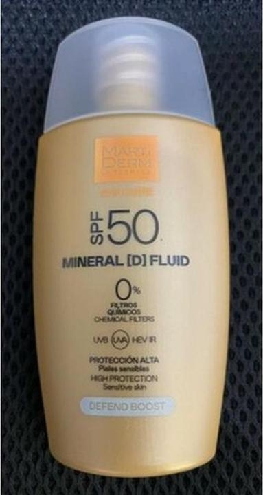 Actual product image Martiderm Sun Care SPF50 Mineral D Fluid Defence Boost 50ml 1.69 fl oz (Suntan cream, SPF 50, 50 ml)
