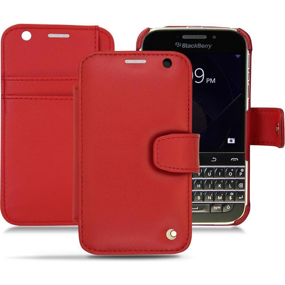 Noreve Lederschutzhülle Wallet (Blackberry Classic), Smartphone Hülle, Rot