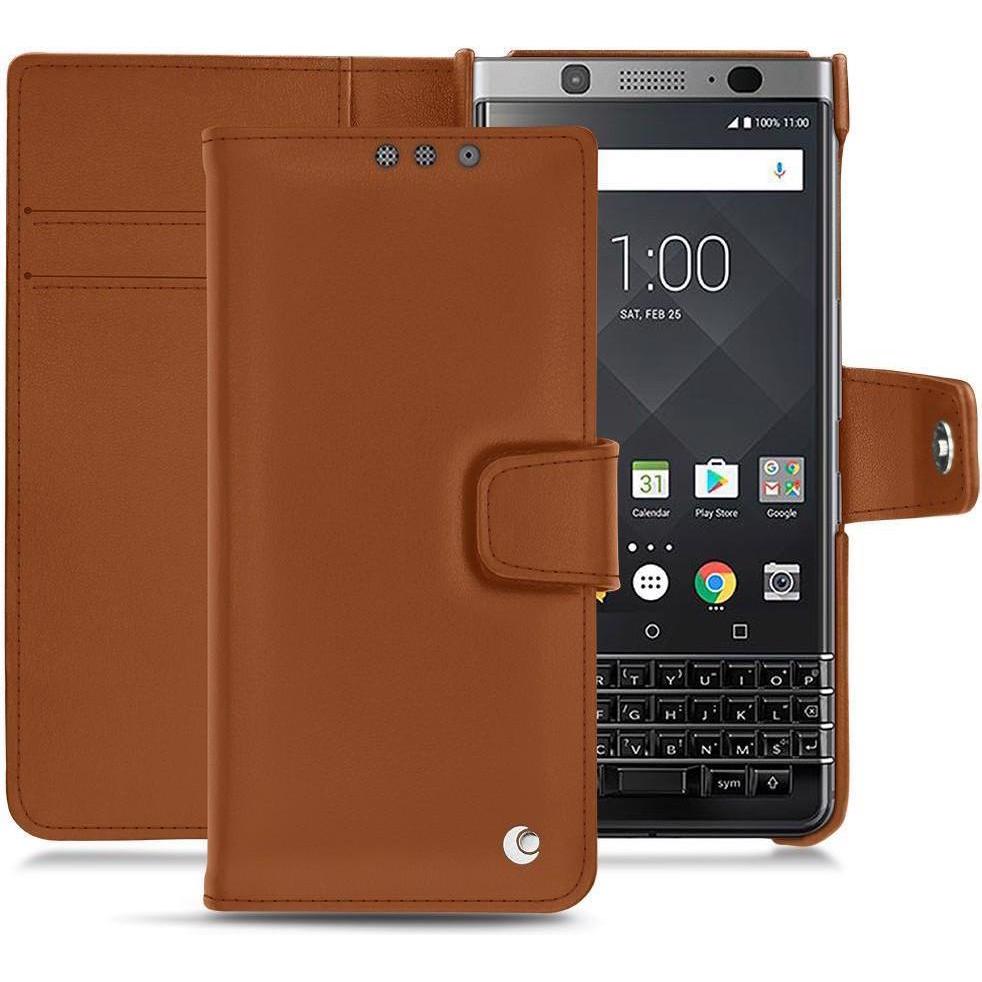 Thumbnail - Noreve Lederschutzhülle Wallet (Blackberry KEYone), Smartphone Hülle, Braun