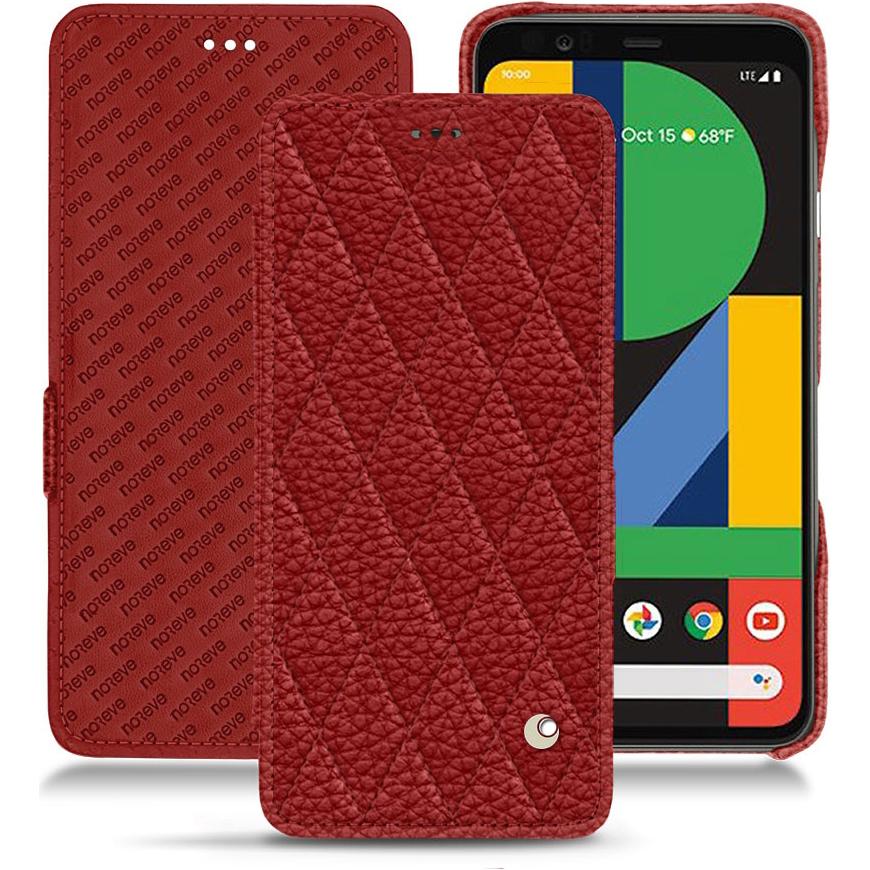 Thumbnail - Noreve Lederschutzhülle horizontal (Google Pixel 4 XL), Smartphone Hülle, Rot