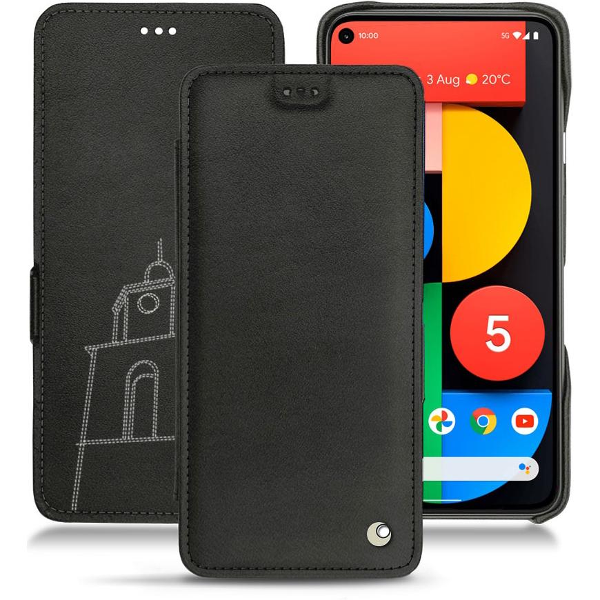 Noreve Lederschutzhülle horizontal (Google Pixel 5), Smartphone Hülle, Schwarz