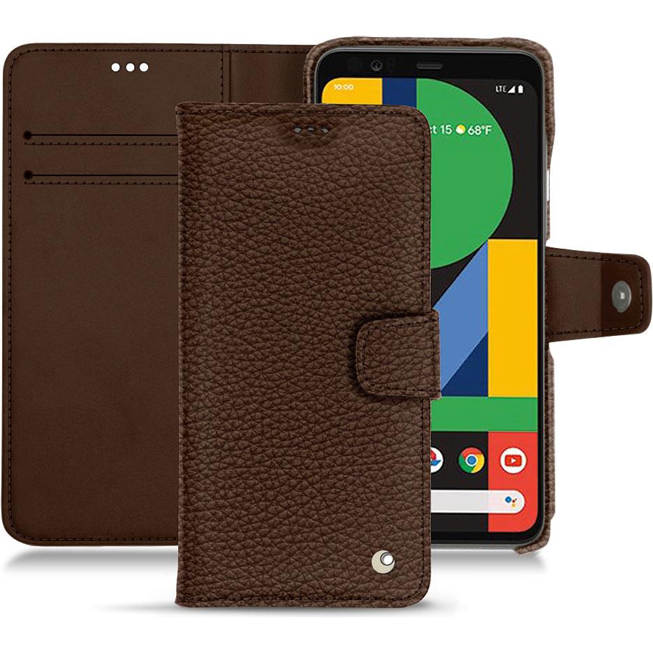 Noreve Lederschutzhülle Wallet (Google Pixel 4), Smartphone Hülle, Braun