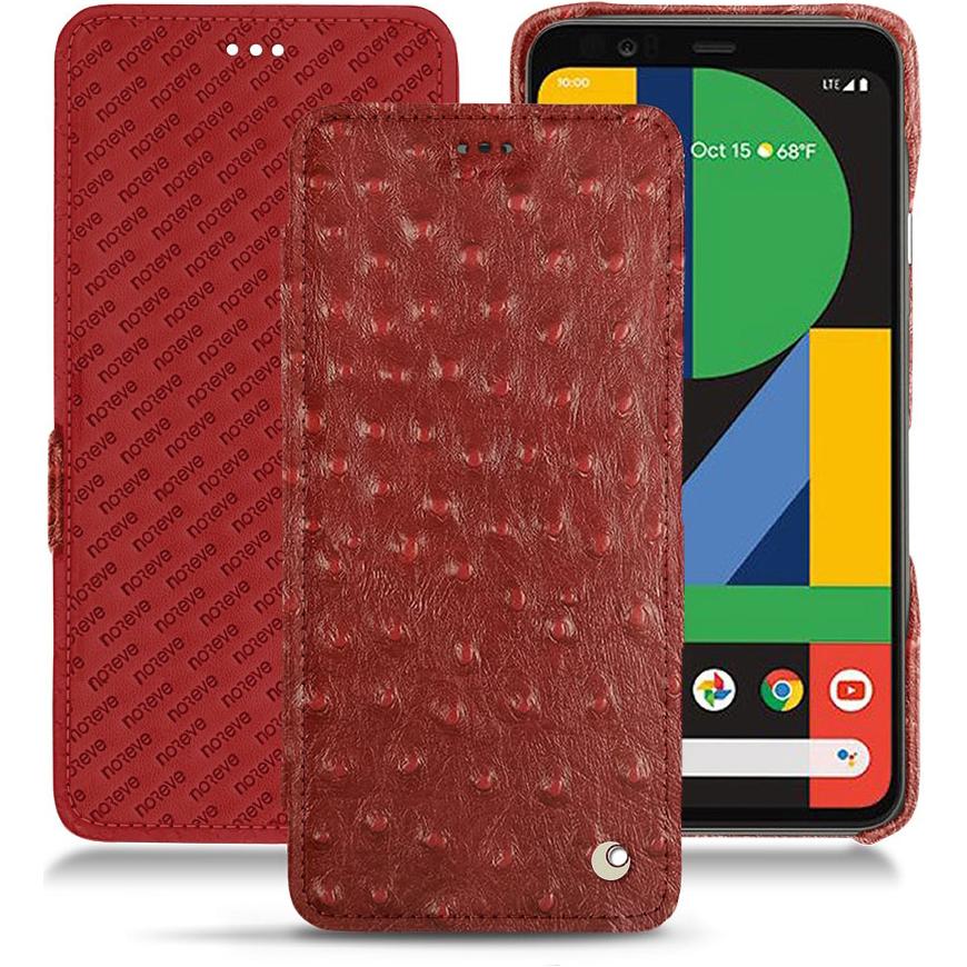 Thumbnail - Noreve Lederschutzhülle horizontal (Google Pixel 4), Smartphone Hülle, Rot