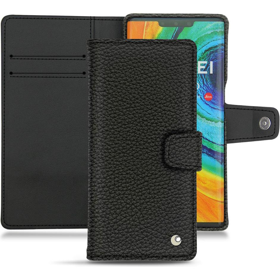 Noreve Lederschutzhülle Wallet (Huawei Mate 30 Pro), Smartphone Hülle, Schwarz