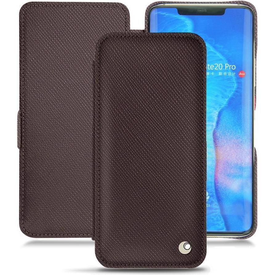 Noreve Lederschutzhülle horizontal (Huawei Mate 20 Pro), Smartphone Hülle, Braun