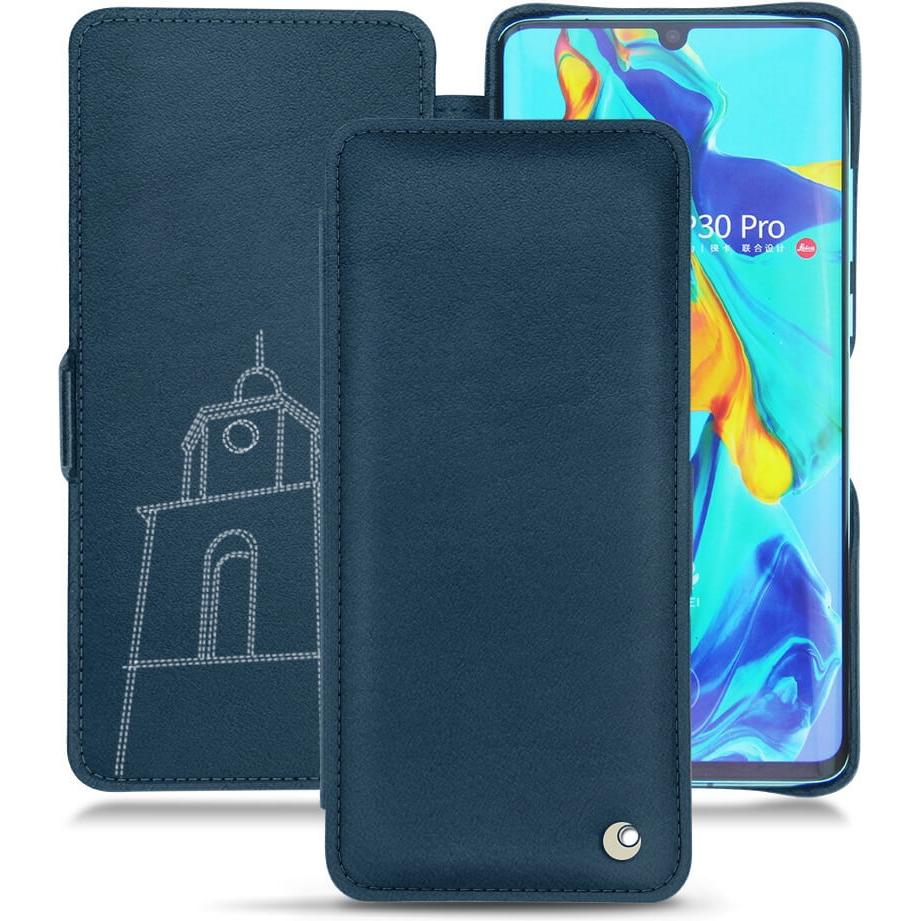Thumbnail - Noreve Lederschutzhülle horizontal (Huawei P30 Pro), Smartphone Hülle, Blau