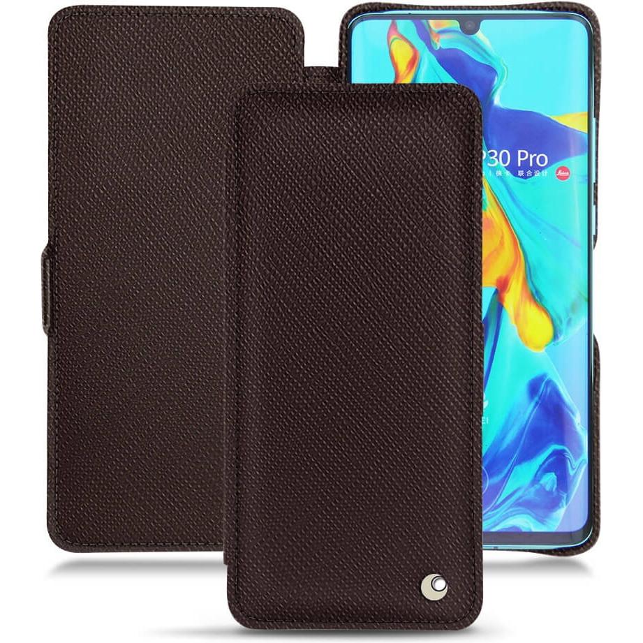 Noreve Lederschutzhülle horizontal (Huawei P30 Pro), Smartphone Hülle, Braun