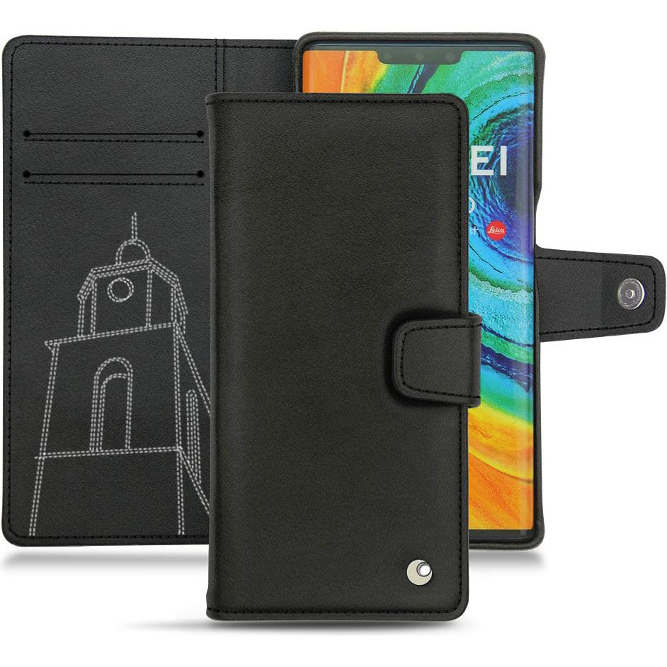 Noreve Lederschutzhülle Wallet (Huawei Mate 30 Pro), Smartphone Hülle, Schwarz