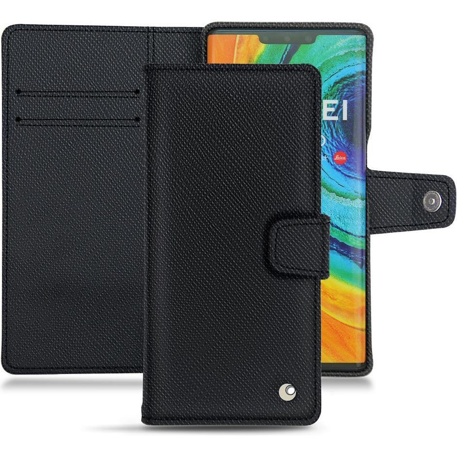 Noreve Lederschutzhülle Wallet (Huawei Mate 30 Pro), Smartphone Hülle, Schwarz