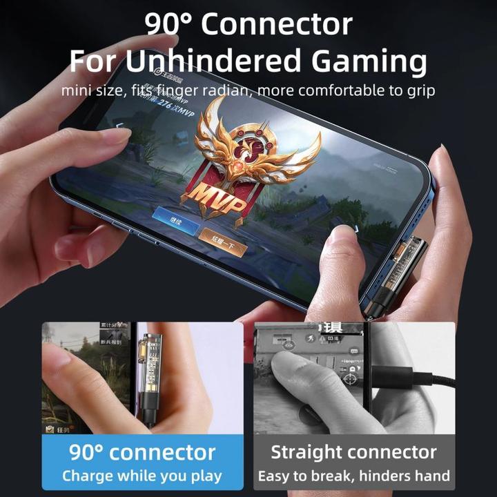 Produktbild Joyroom S-UL012A6 2.4A USB-A to Lightning Right Angle Fast Charging Data Cable 1.2m-Blue (1.20 m)