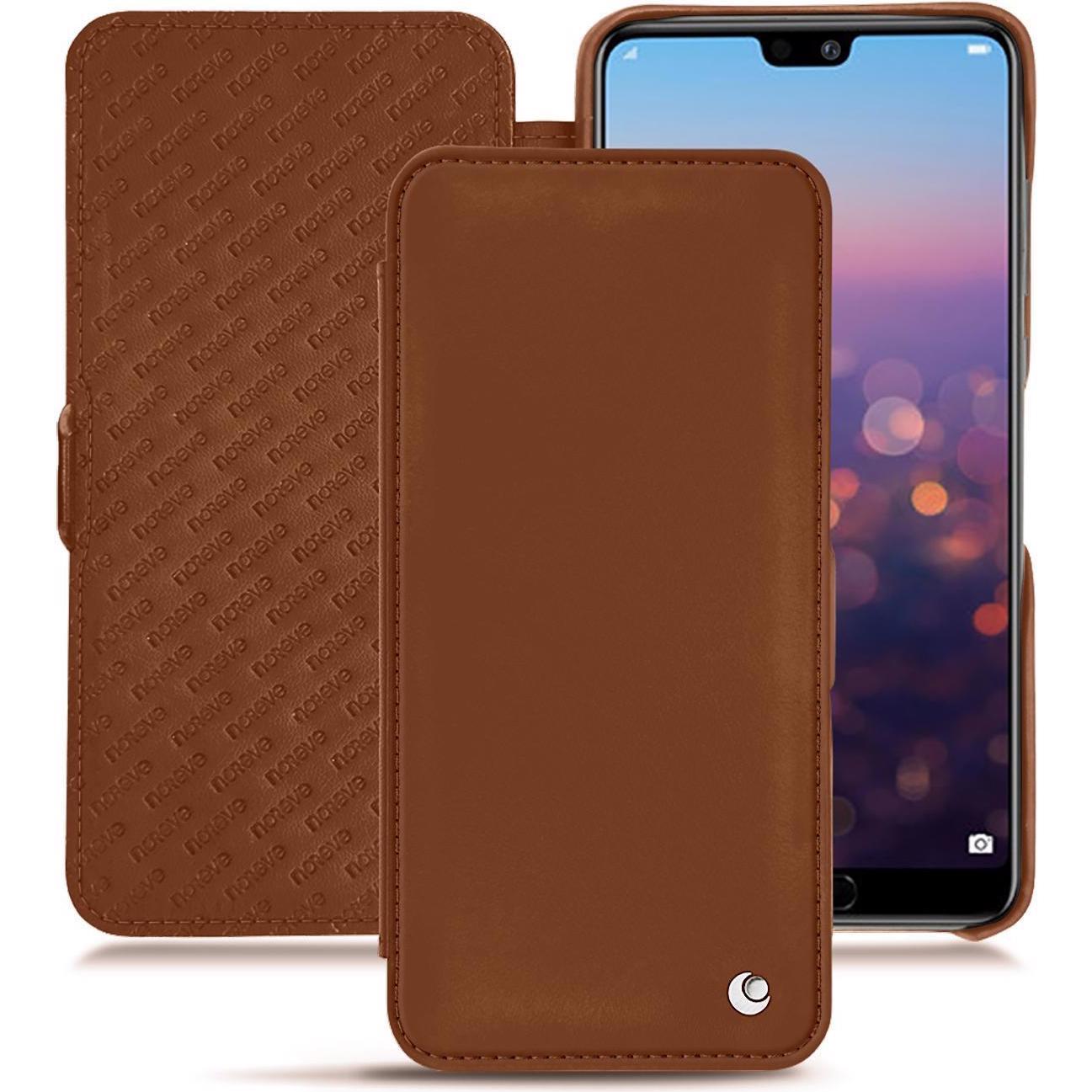 Noreve Lederschutzhülle horizontal (Huawei P20 Pro), Smartphone Hülle, Braun