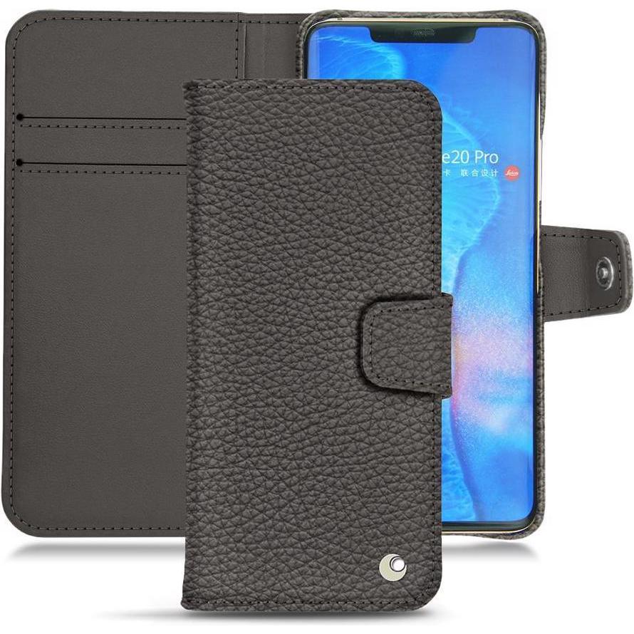 Noreve Lederschutzhülle Wallet (Huawei Mate 20 Pro), Smartphone Hülle, Grau
