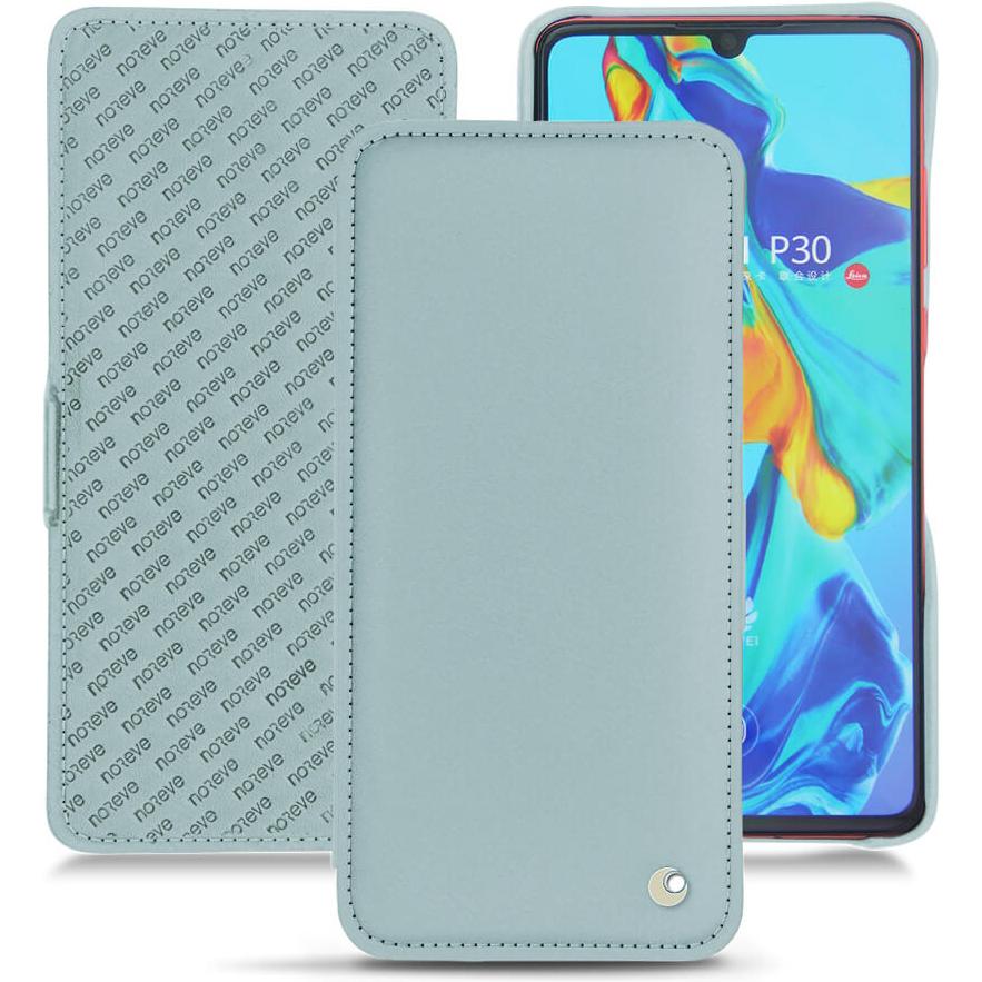 Noreve Lederschutzhülle horizontal (Huawei P30), Smartphone Hülle, Blau