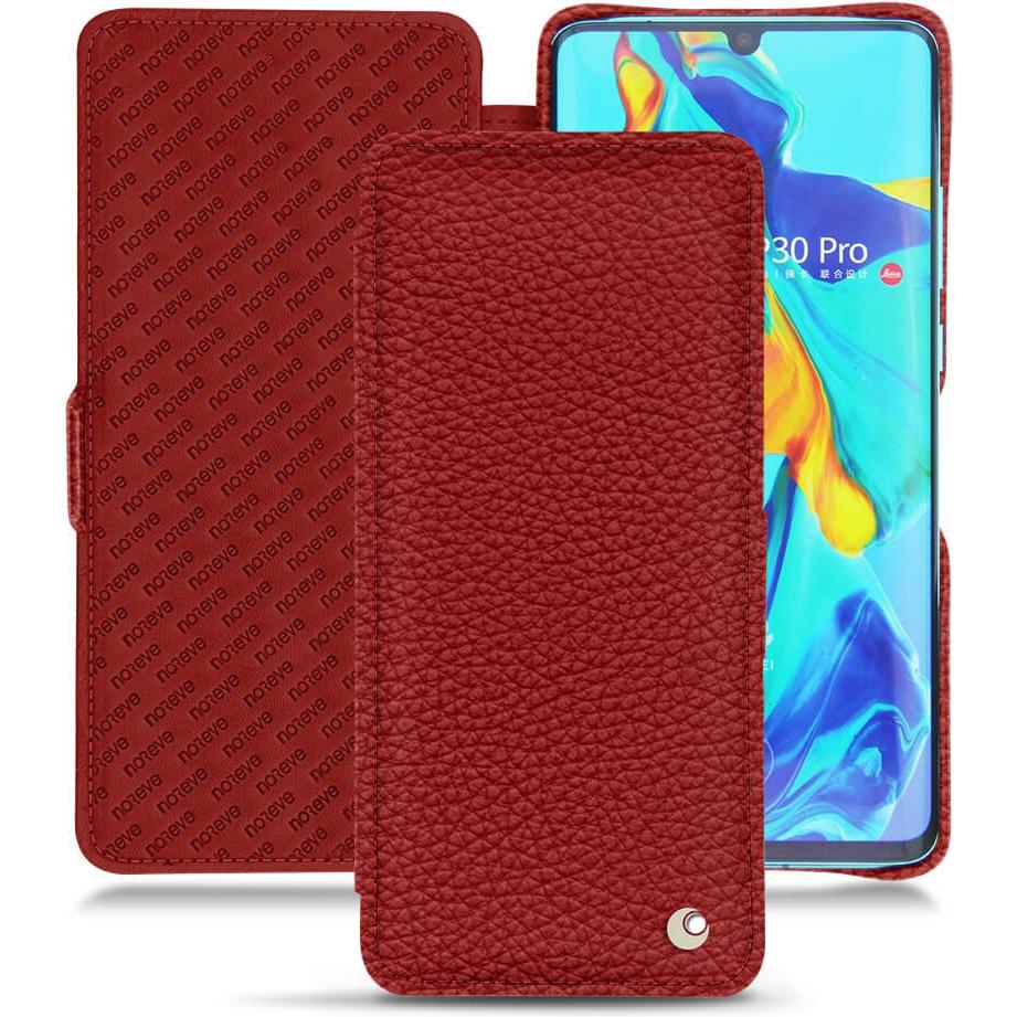 Noreve Lederschutzhülle horizontal (Huawei P30 Pro), Smartphone Hülle, Rot