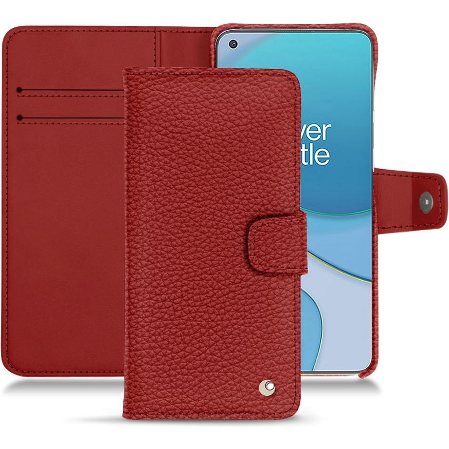Noreve Lederschutzhülle Wallet (OnePlus 8T), Smartphone Hülle, Rot