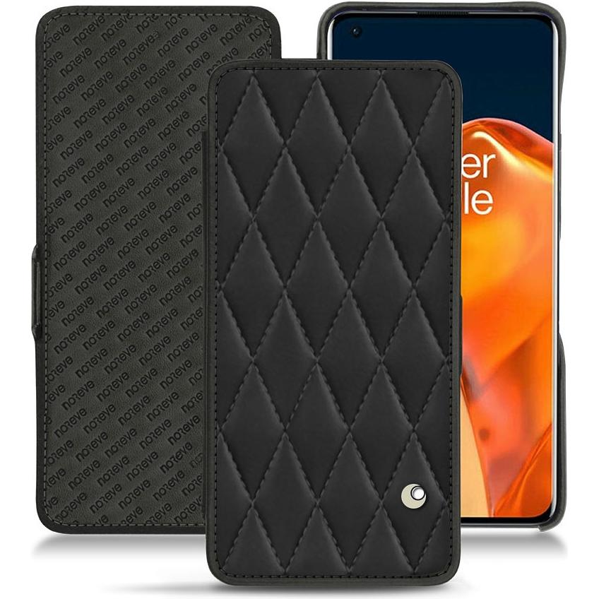 Noreve Lederschutzhülle horizontal (OnePlus 9 Pro), Smartphone Hülle, Schwarz