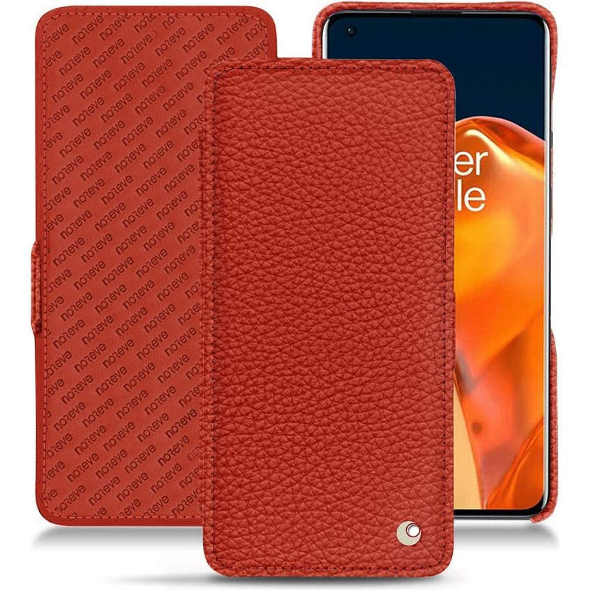 Noreve Lederschutzhülle horizontal (OnePlus 9 Pro), Smartphone Hülle, Orange