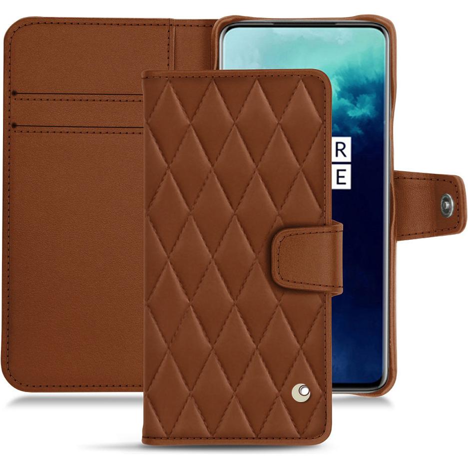 Noreve Lederschutzhülle Wallet (OnePlus 7T Pro), Smartphone Hülle, Braun