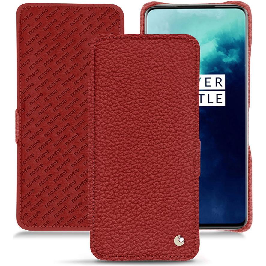 Noreve Lederschutzhülle horizontal (OnePlus 7T Pro), Smartphone Hülle, Rot