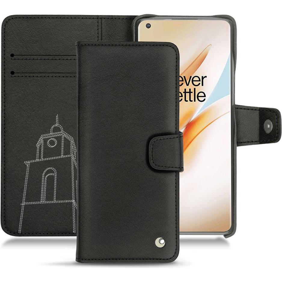 Noreve Lederschutzhülle Wallet (OnePlus 8 Pro), Smartphone Hülle, Schwarz