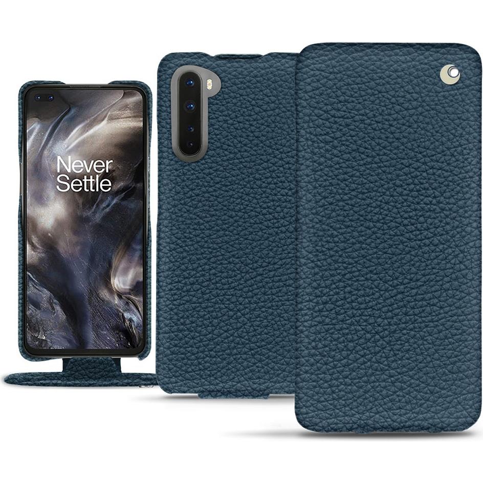 Noreve Lederschutzhülle vertikal (OnePlus Nord), Smartphone Hülle, Blau