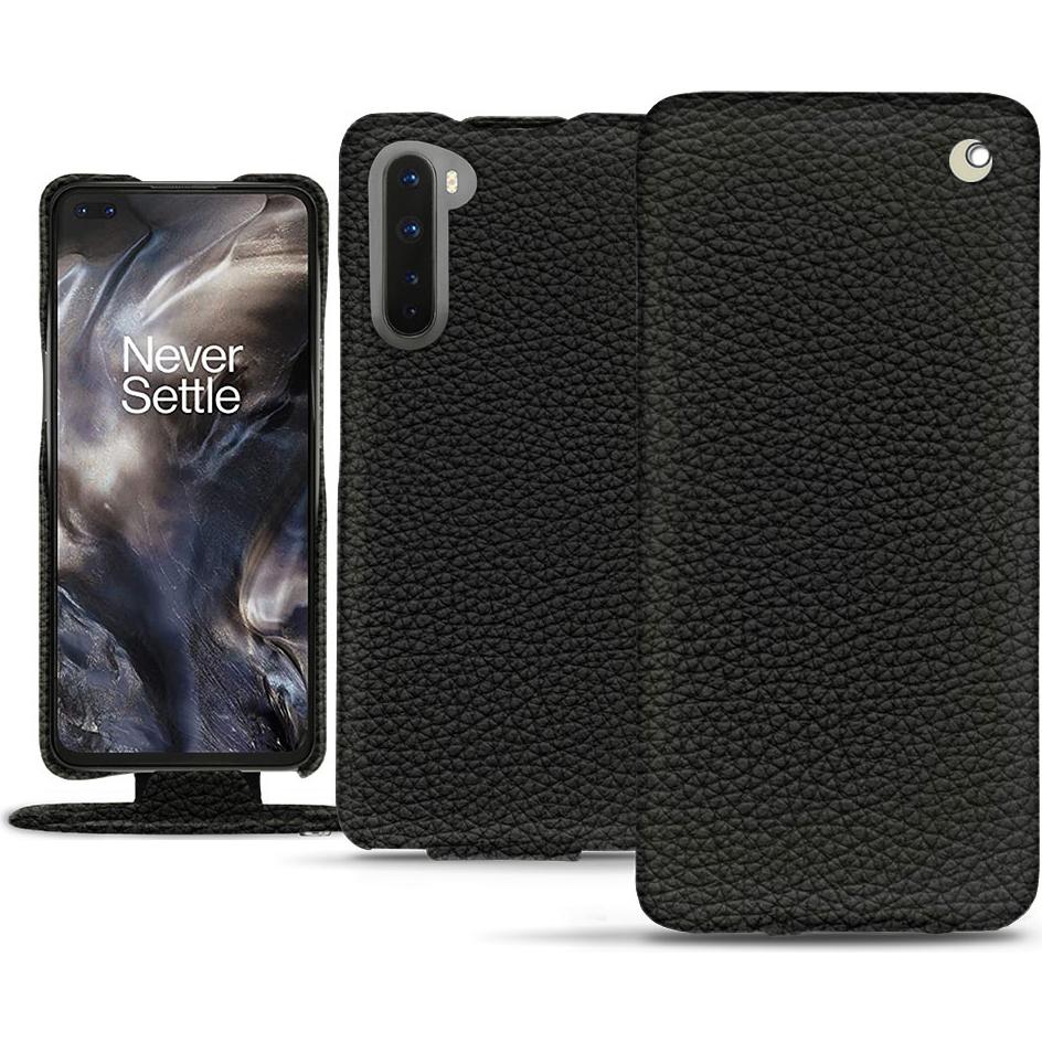 Thumbnail - Noreve Lederschutzhülle vertikal (OnePlus Nord), Smartphone Hülle, Schwarz