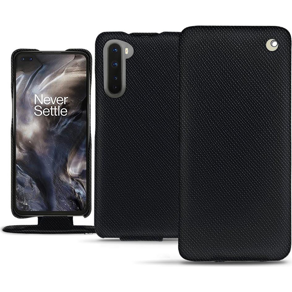 Thumbnail - Noreve Lederschutzhülle vertikal (OnePlus Nord), Smartphone Hülle, Schwarz