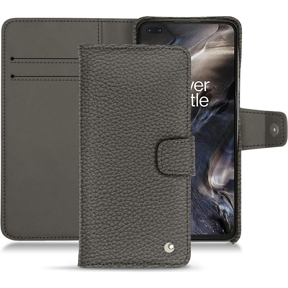 Noreve Lederschutzhülle Wallet (OnePlus Nord), Smartphone Hülle, Grau
