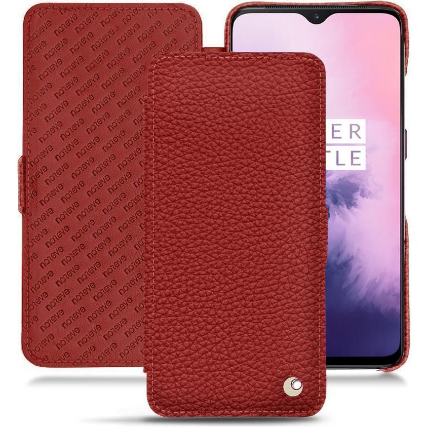 Noreve Lederschutzhülle horizontal (OnePlus 7), Smartphone Hülle, Rot