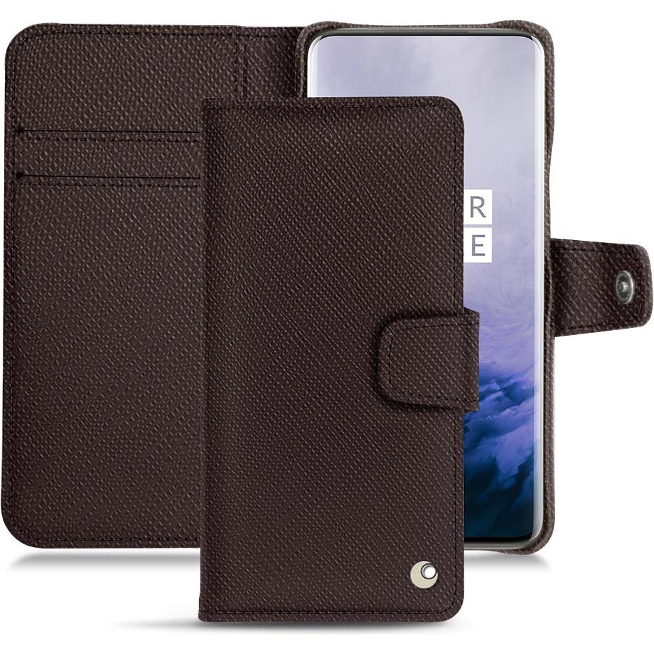 Noreve Lederschutzhülle Wallet (OnePlus 7 Pro), Smartphone Hülle, Braun