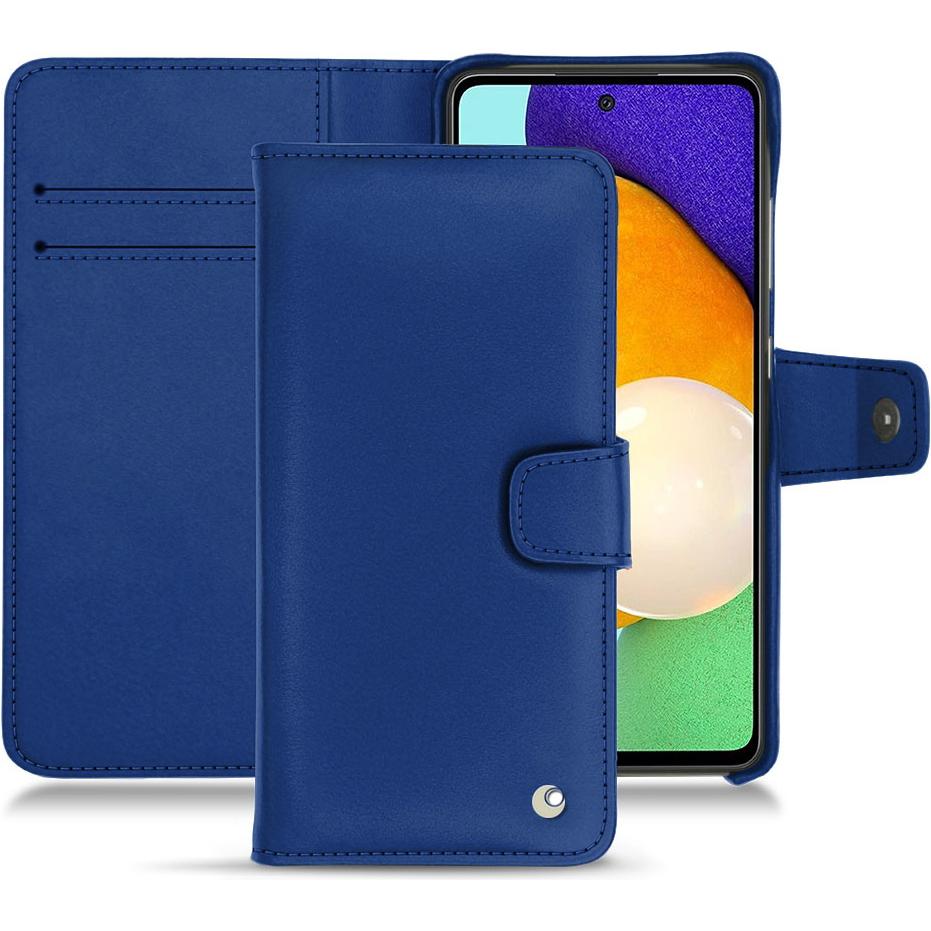Noreve Lederschutzhülle Wallet (Samsung Galaxy A52), Smartphone Hülle, Blau