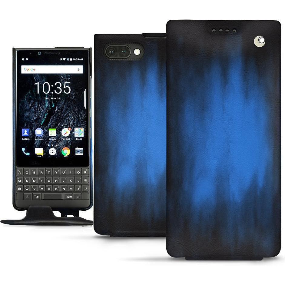 Noreve Lederschutzhülle vertikal (Blackberry KEY2), Smartphone Hülle, Blau