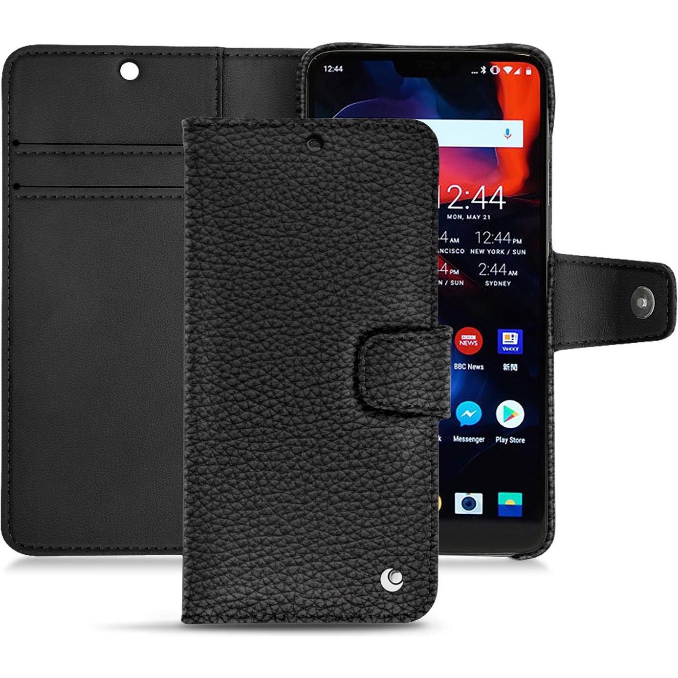 Thumbnail - Noreve Lederschutzhülle Wallet (OnePlus 6), Smartphone Hülle, Schwarz