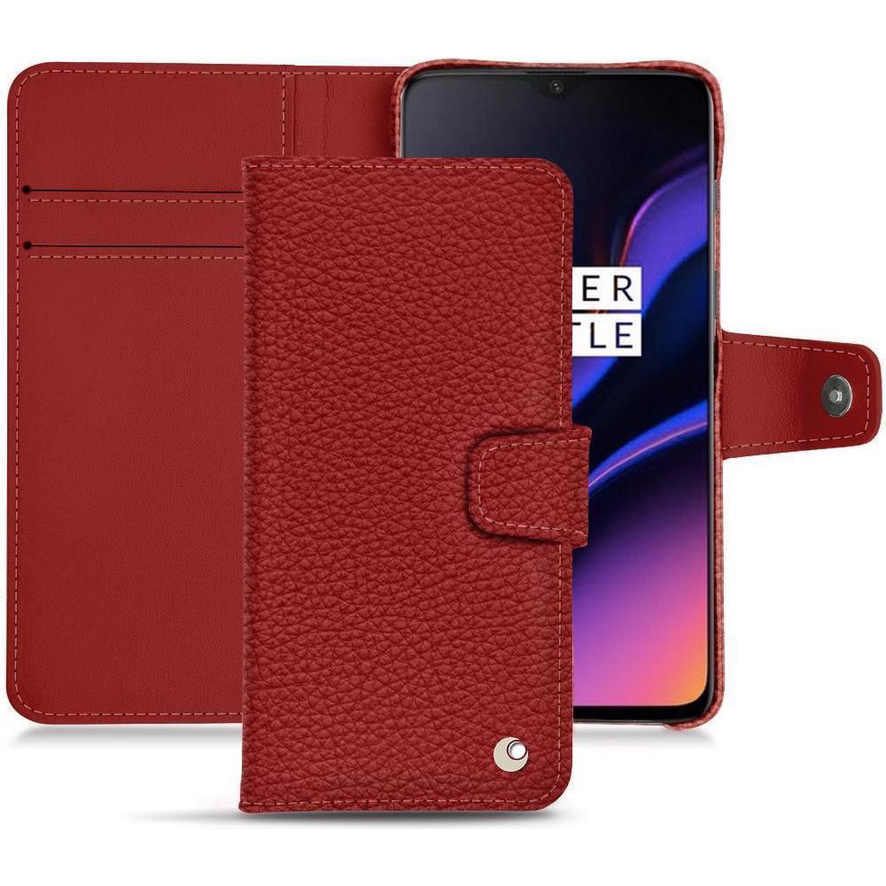 Noreve Lederschutzhülle Wallet (OnePlus 6T), Smartphone Hülle, Rot