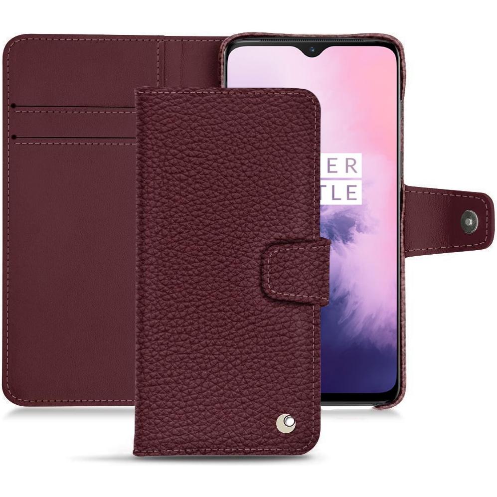 Noreve Lederschutzhülle Wallet (OnePlus 7), Smartphone Hülle, Violett