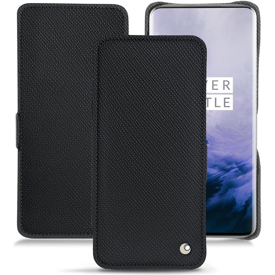 Noreve Lederschutzhülle horizontal (OnePlus 7 Pro), Smartphone Hülle, Schwarz