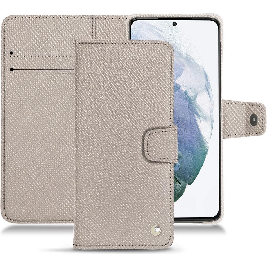 Noreve Lederschutzhülle Wallet (Samsung Galaxy S21+), Smartphone Hülle, Beige